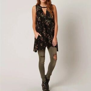 Free People Black Tree Swing Dress / Tank Top